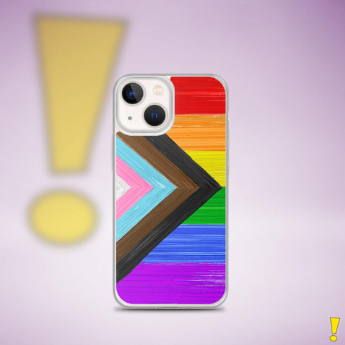 LGBTQ Progress Pride Flag Brush Strokes Clear Case for iPhone®